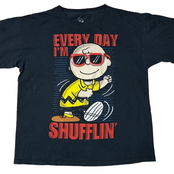Peanuts Every Day I’m Shufflin Charlie Brown Graphic T-Shirt Youth XL 18-20 - Picture 1 of 7